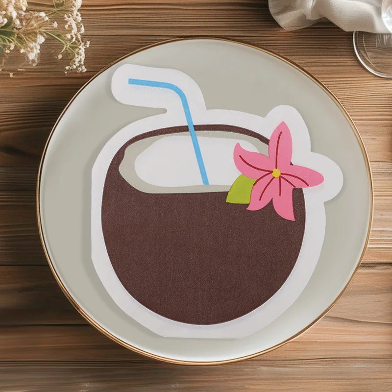 20Pcs Tropical Coconut Ice Cream Disposable Paper Napkins Disposable Paper Napkins Babs