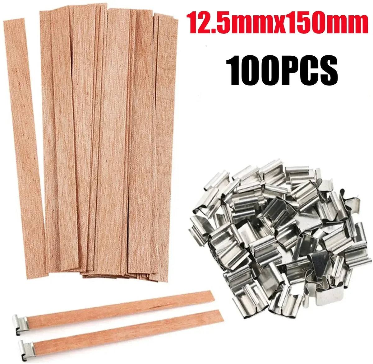 Wooden Candle Wicks for DIY Soy & Paraffin Candle Making Candle Making Wicks Babs M-100PCS