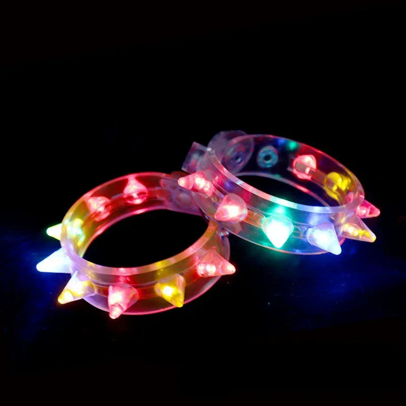 LED Light-Up Spiky Glow Bracelet – Party Wristband for All Ages LED Glow Bracelet Babs