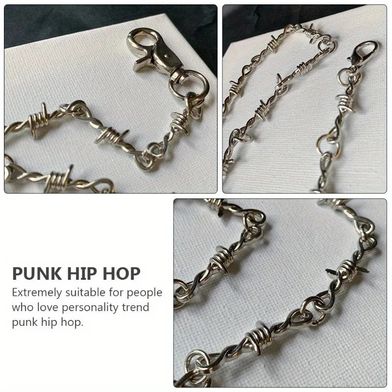 Punk Silver Pants Waist Chain – Unisex Hip-Hop Zinc Alloy Pants Waist Chain Babs