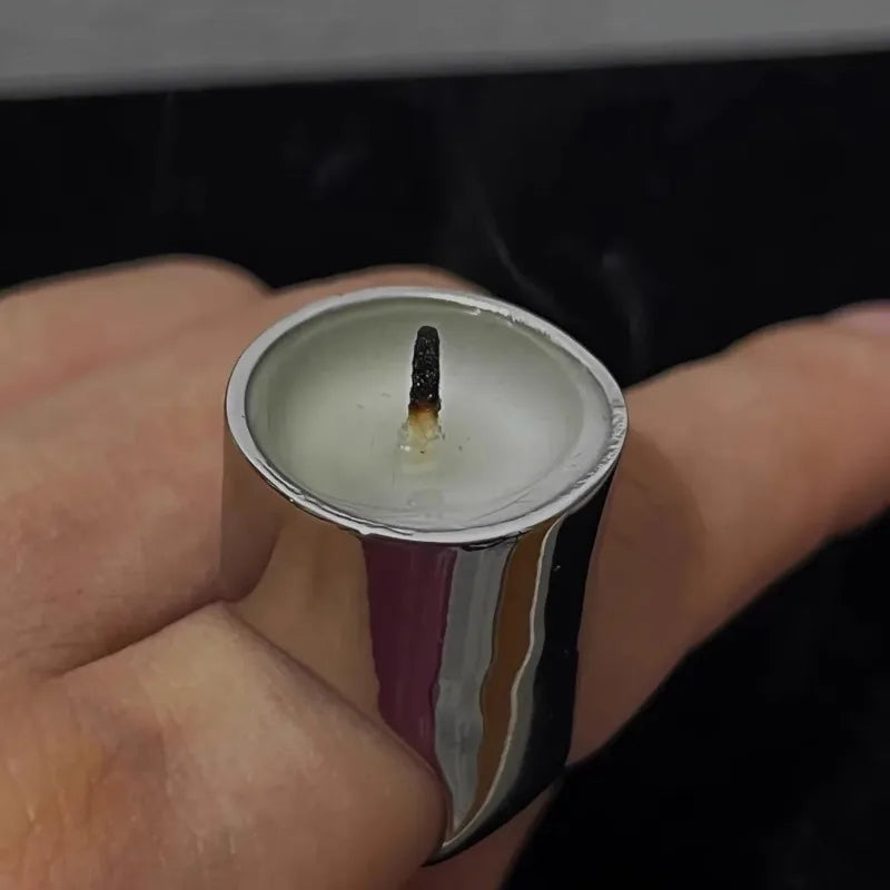 Vintage Metal Candle Holder Ring – Punk Cocktail Jewelry Gift Cocktail Ring Babs