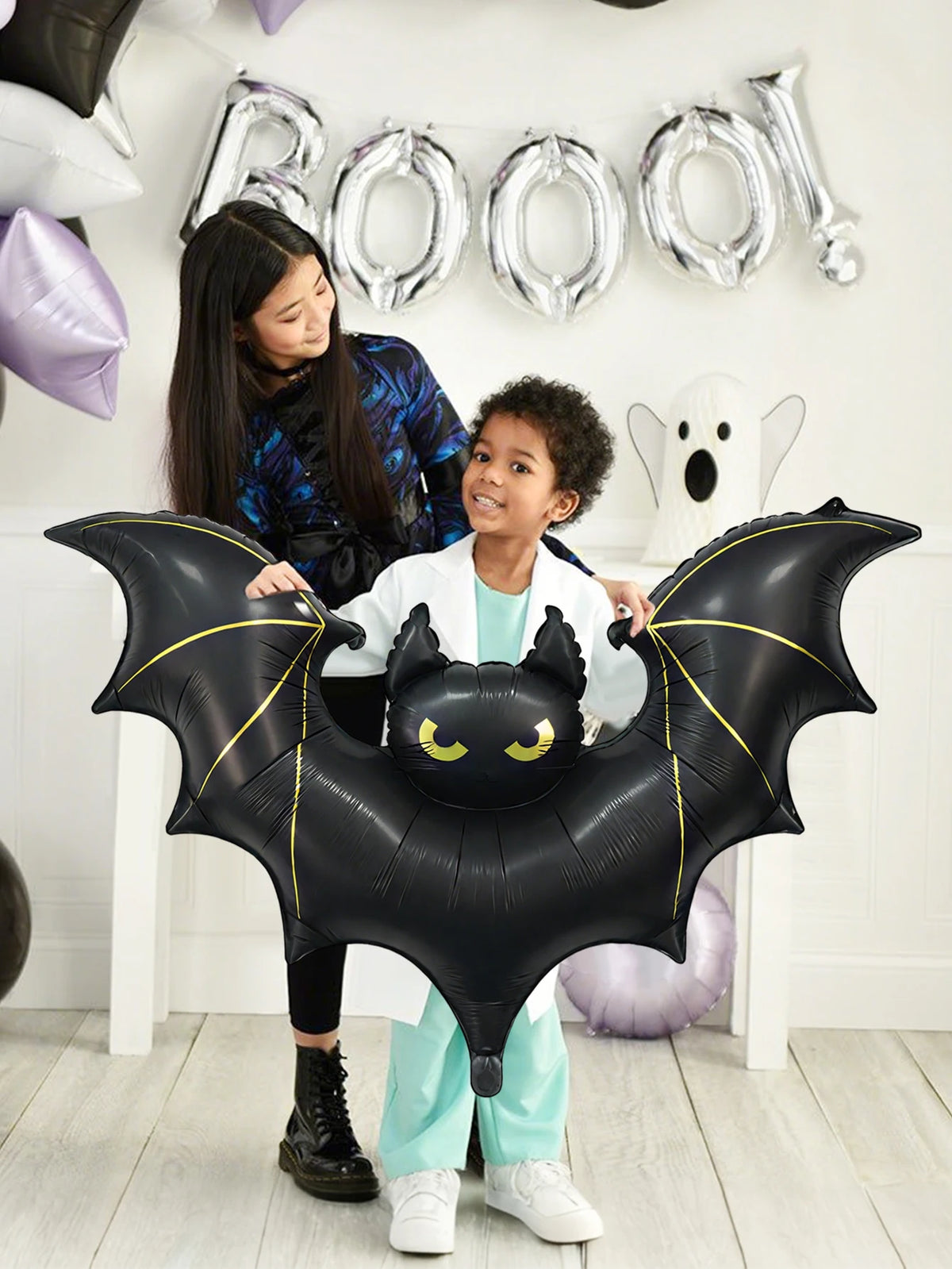 Giant Halloween Black Bat Foil Balloons 2pcs – Party Décor Halloween Balloon Decoration Babs