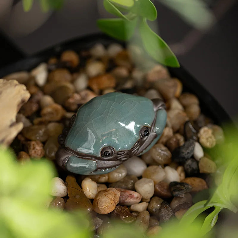 Handmade Cracked Glaze Crab Tea Pet – Ceramic Kung Fu Décor Ceramic Tea Pet Babs