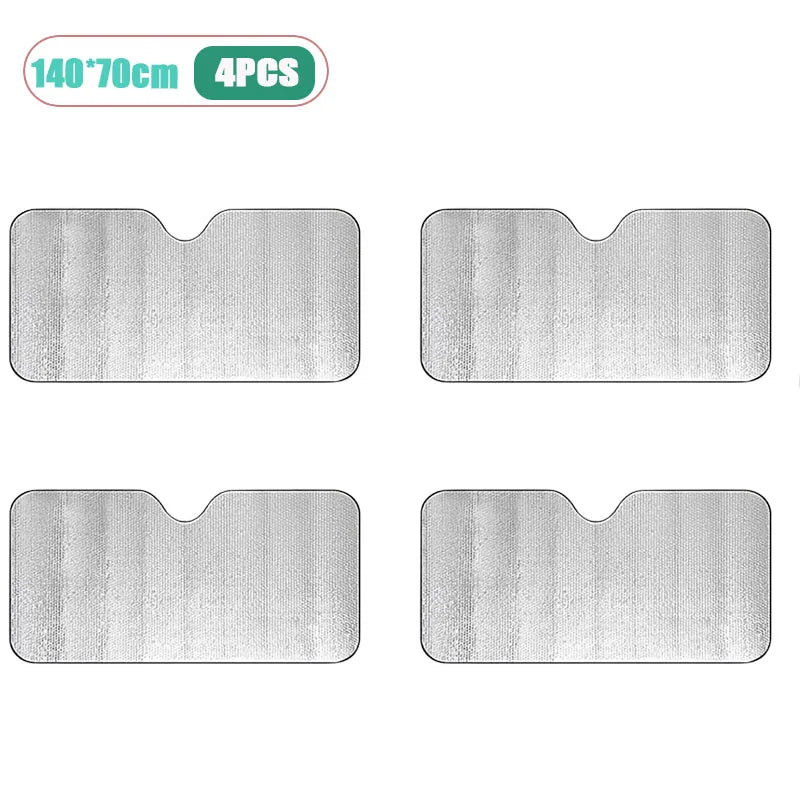 Foldable Car Windshield Sunshade UV Protection 140×70cm Car Windshield Sunshade Babs 140x70cm-4pcs