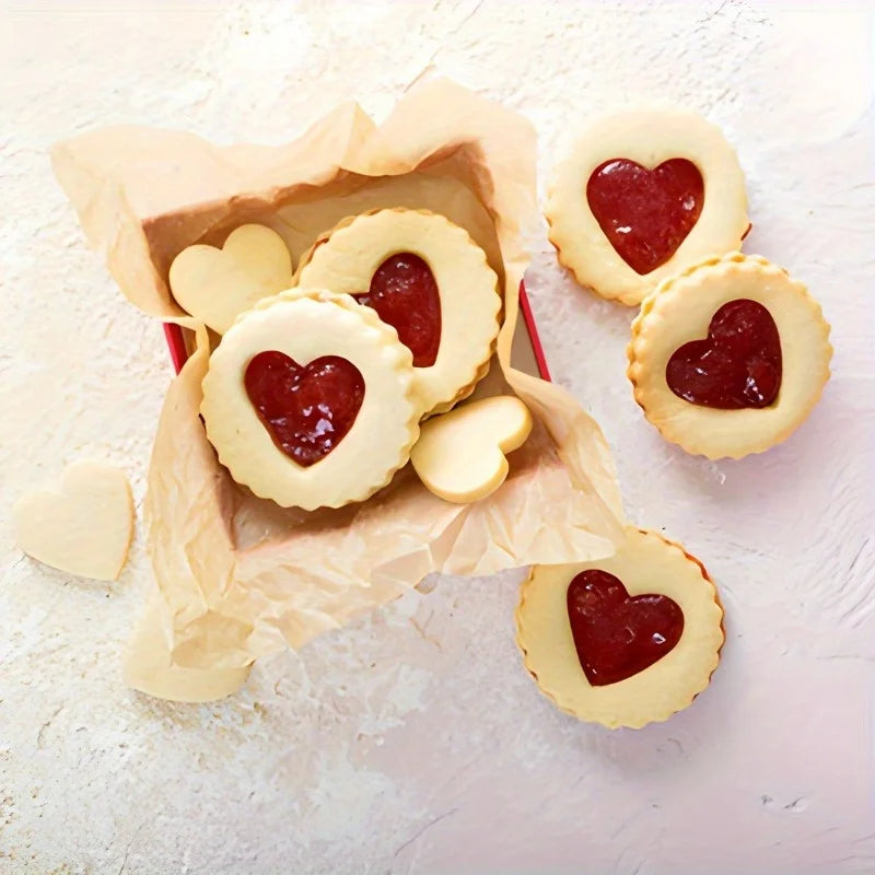 Stainless Steel Cookie Cutters – Flower & Heart Shapes, 2pcs Cookie Cutters Babs