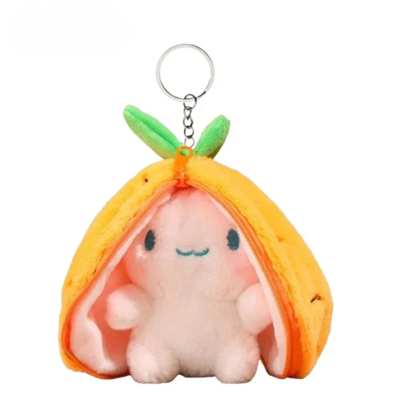 Transforming Bunny Plush Toy – Strawberry & Carrot Rabbit Doll Transforming Plush Toy Babs