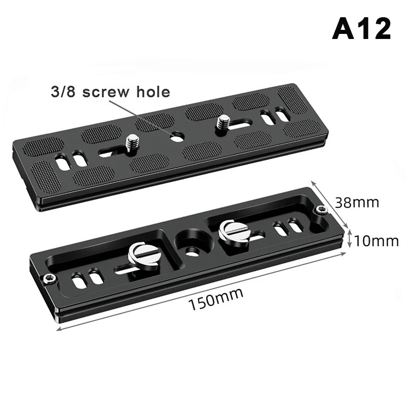 Aluminum 1/4" Quick Release Mount Plate for Tripods Camera Mount Plate Babs A12