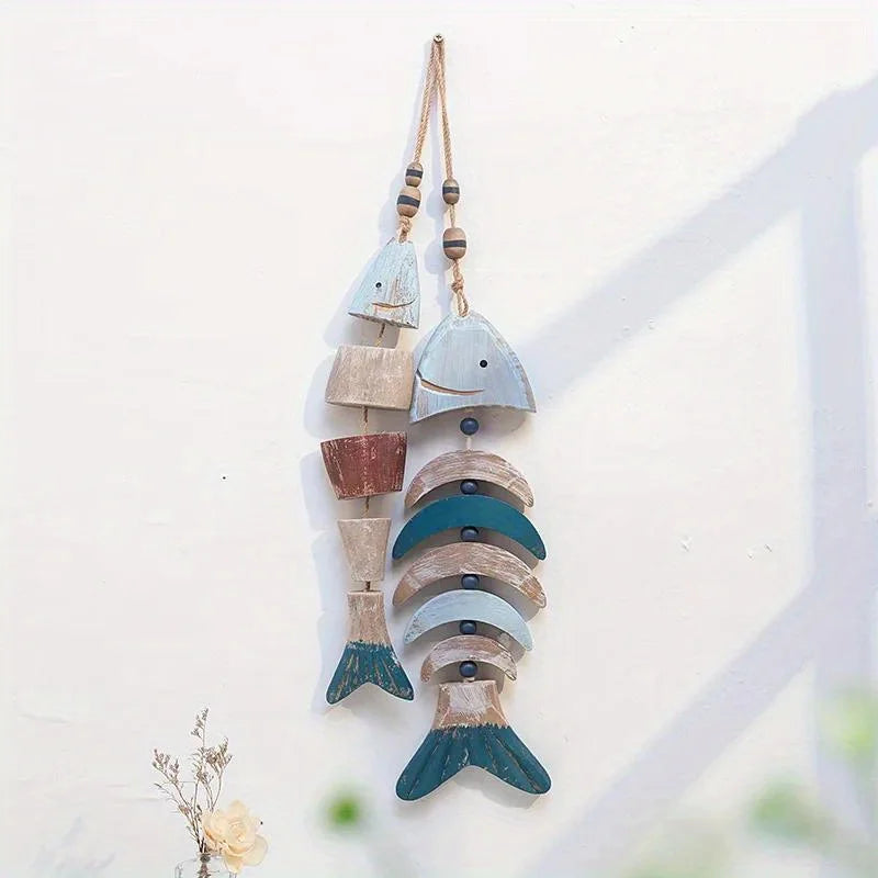 Mediterranean Wooden Fish Wall Hanging – Nautical Home Decor Wall Hanging Ornament Babs
