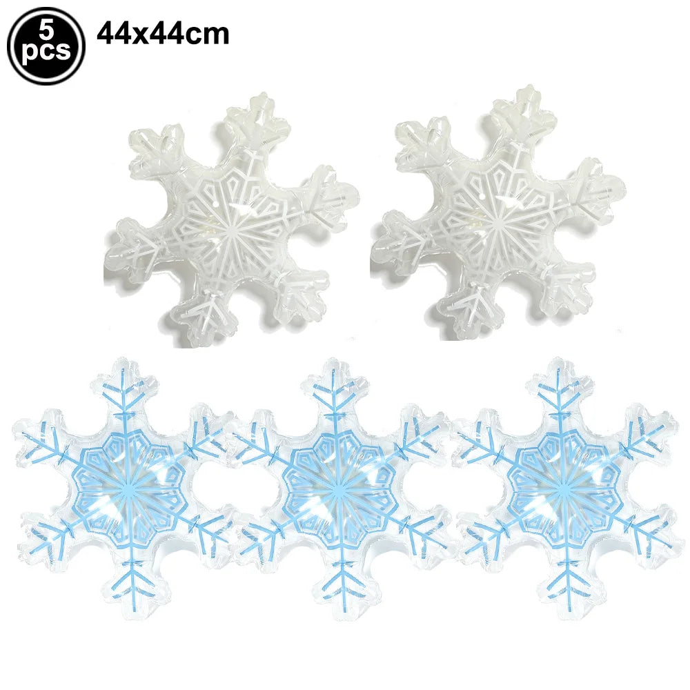 Snowflake Foil Balloons – White Pink Blue Party Décor Foil Party Balloons Babs Chocolate As pictures show