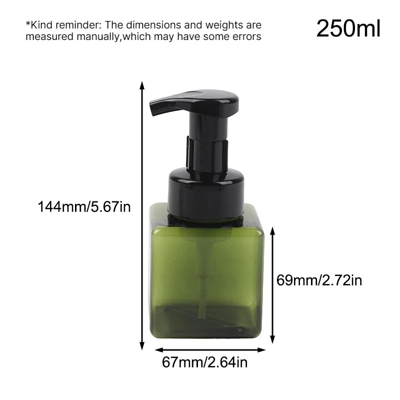 Foam Pump Soap Dispenser Bottle 250/450ml – Refillable Foam Pump Dispenser Babs Plastic 250ml Green