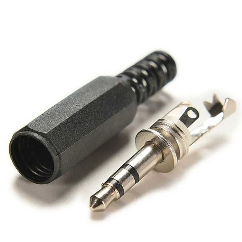5-Pack 3.5mm Male Audio Plug Jack Stereo Connector – 4-Section Audio Connector Plug Babs