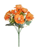 Artificial Silk Rose Bouquet – Wedding, Home & Party Décor Artificial Flower Bouquet Babs Orange 1pc