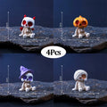 4-Piece Halloween Mini Figurines – Resin Pumpkins Ghosts Skulls Halloween Figurine Set Babs 4 Pcs
