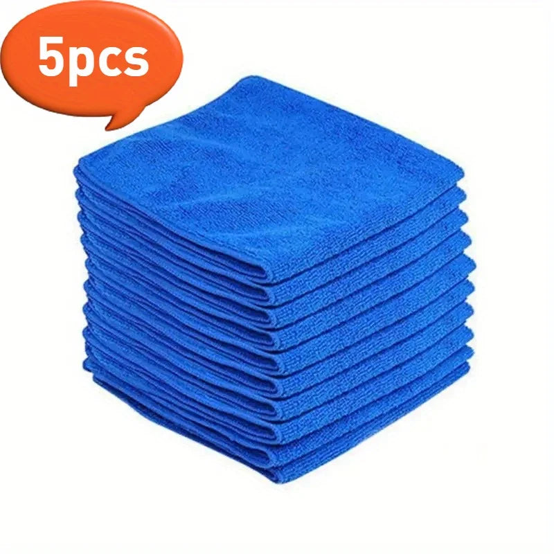 5-Pack Microfiber Car Cleaning Towels – Auto, Glass & Home Microfiber Cleaning Towels Babs Blue