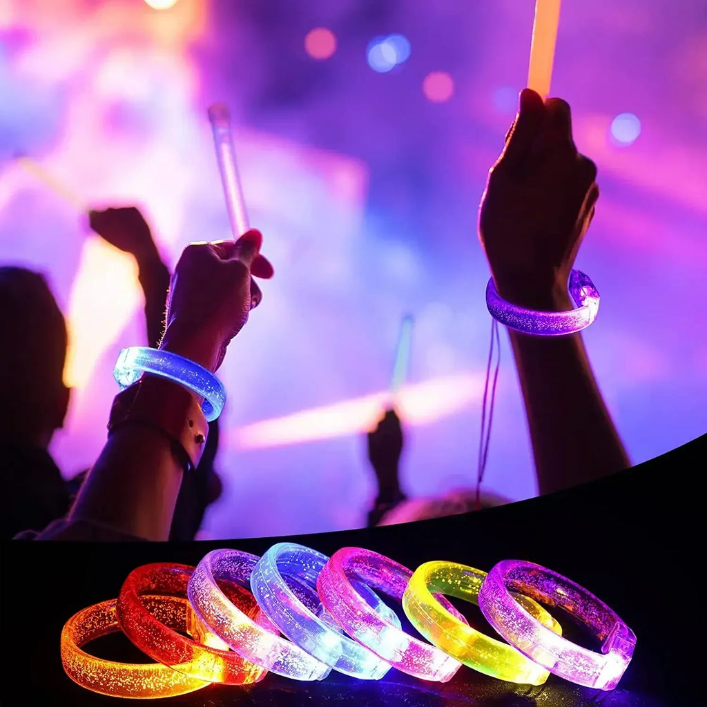 20pcs LED Glow Bracelets Neon Bangles – Party Favors Kids Adults LED Party Bracelets Babs