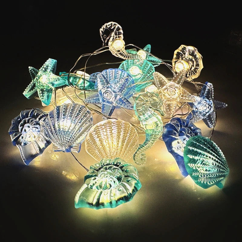 2M 20 LED Ocean Seashell Starfish Fairy String Lights Party Decor Fairy String Lights Babs