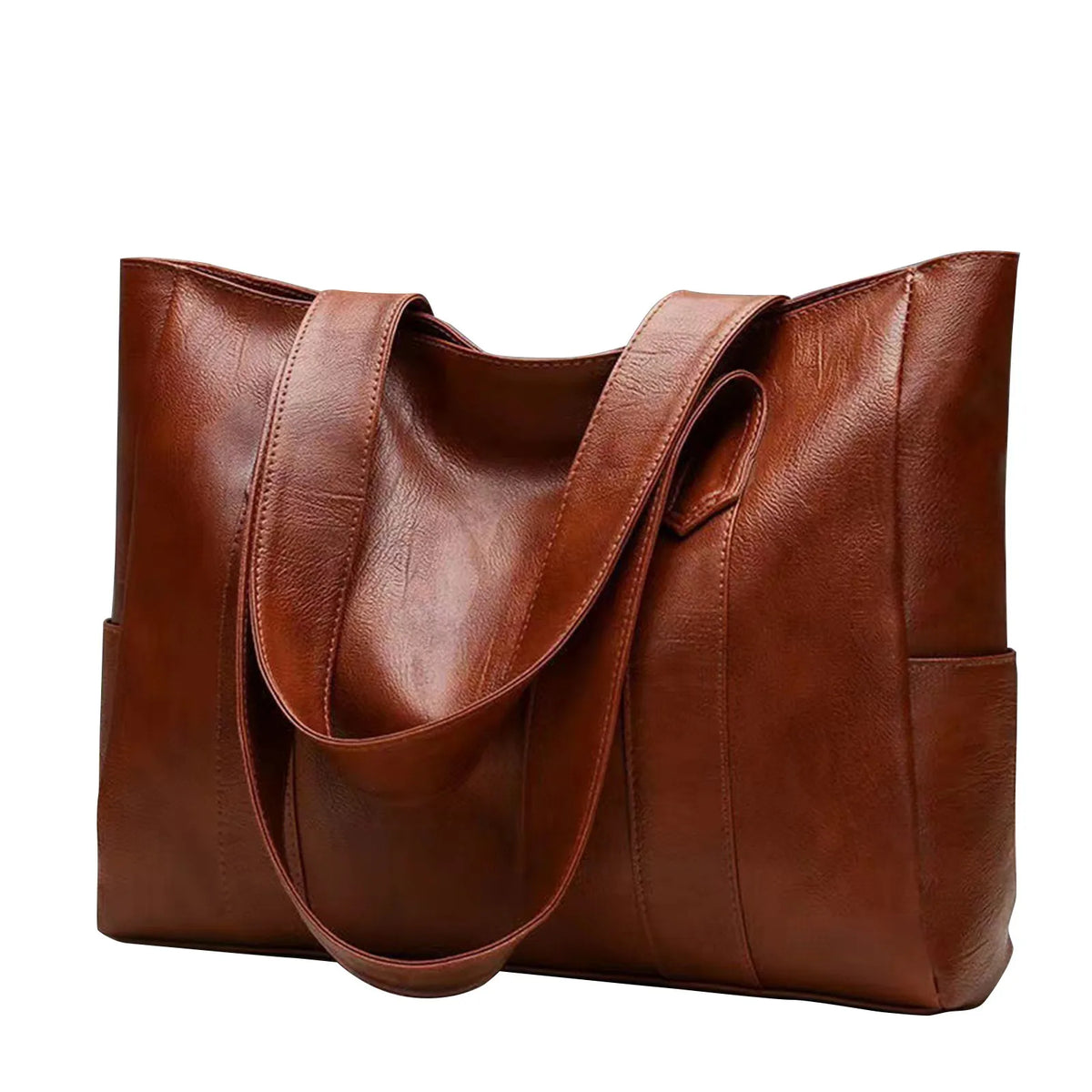 Women's Large Capacity PU Leather Tote Shoulder Handbag Tote Shoulder Handbag Babs