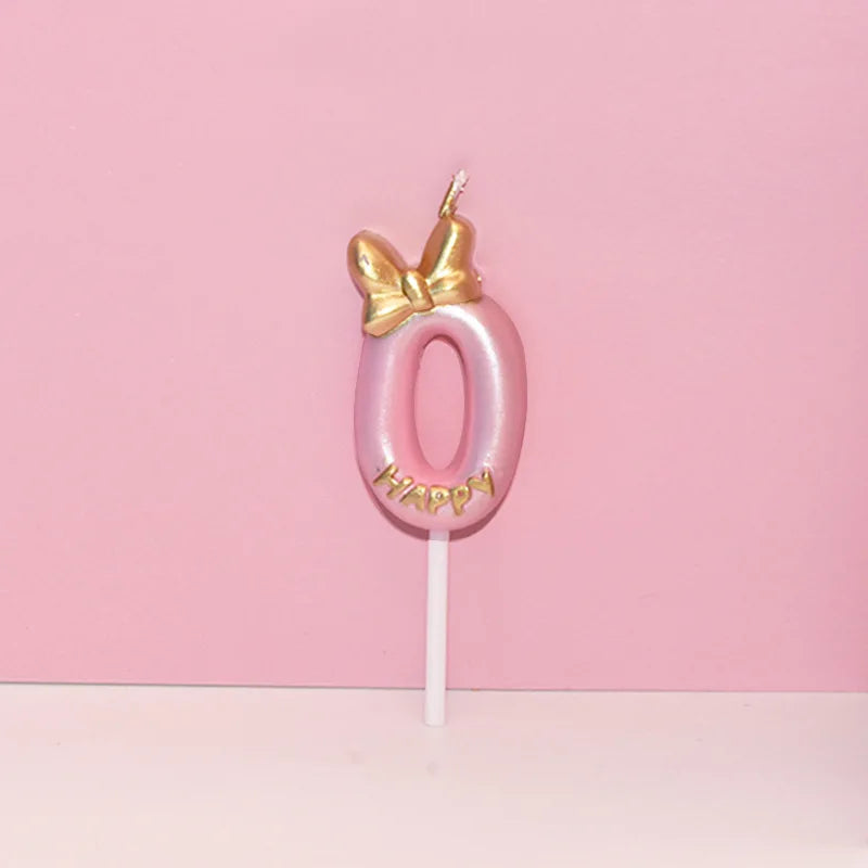 Pink Number Cake Topper Candles 0–9 | Girls Birthday Party Birthday Cake Candles Babs 0