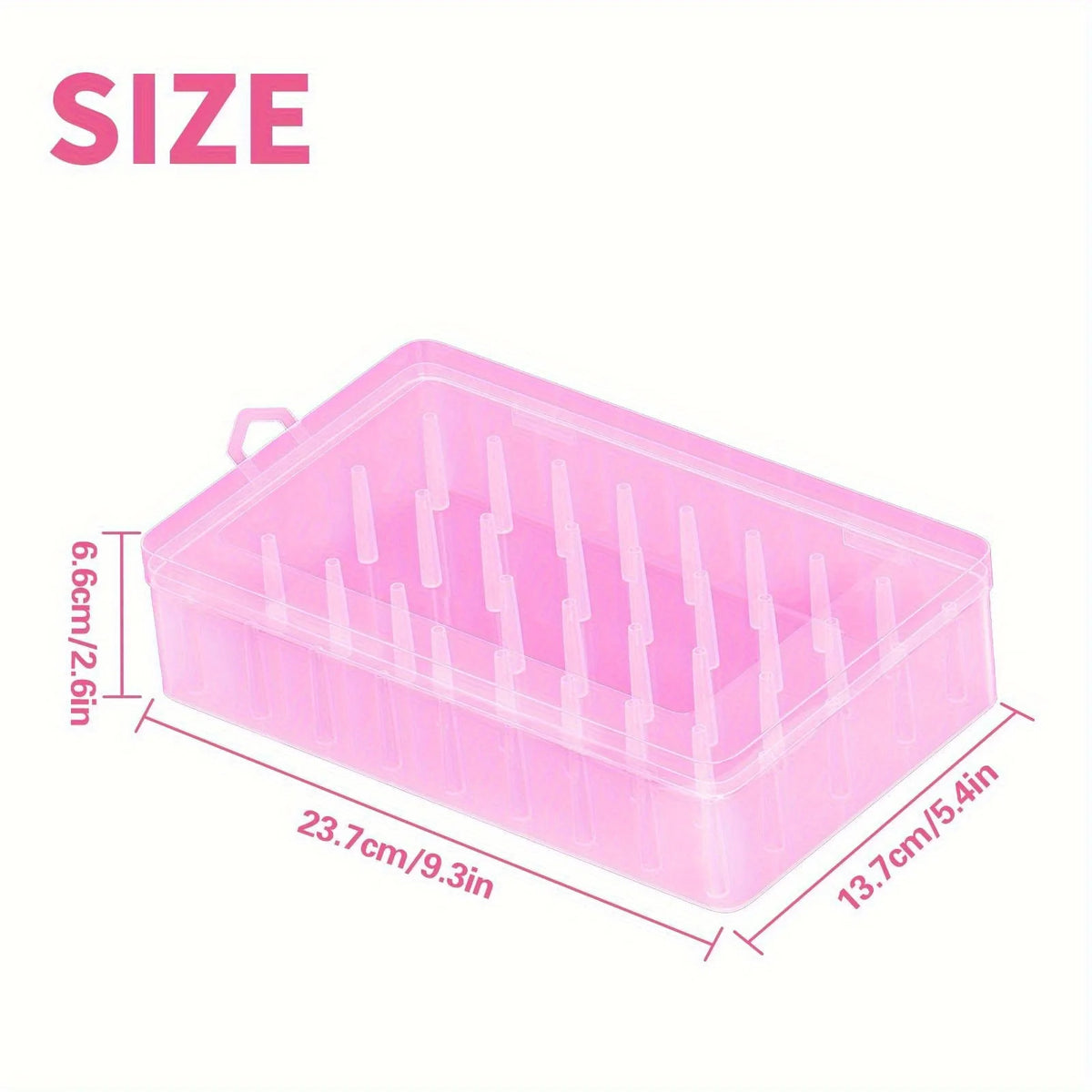 42-Spool Sewing Thread Organizer Box – Portable Storage Case Thread Storage Box Babs pink