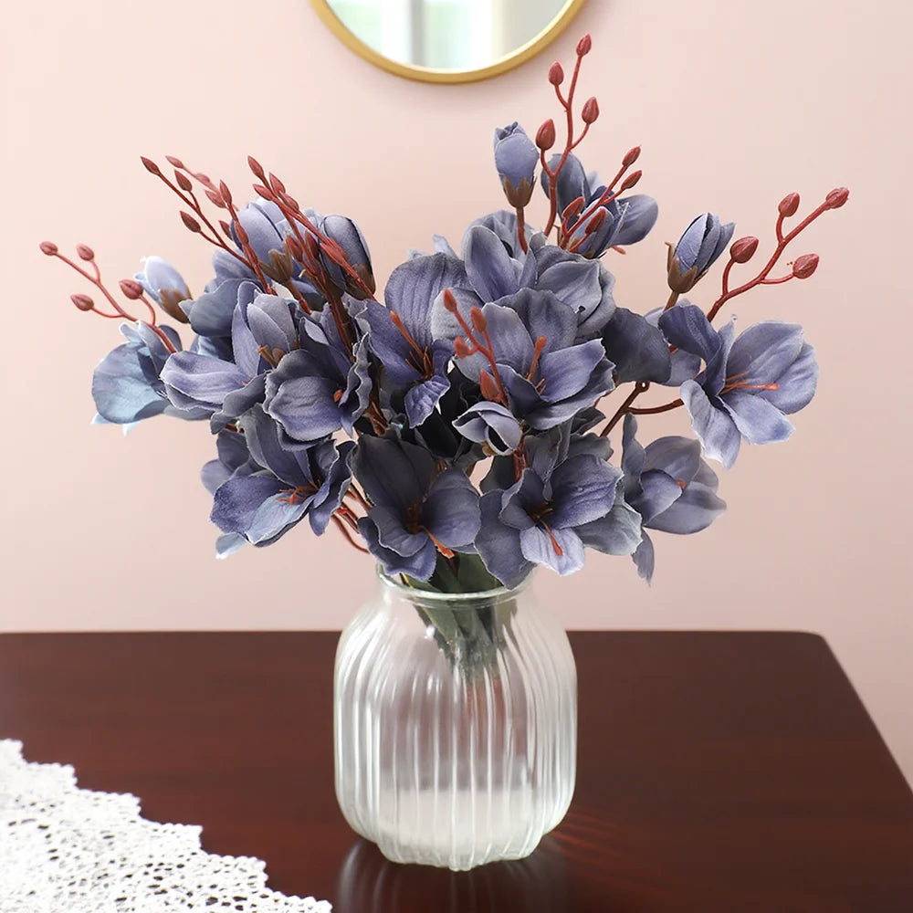 Artificial Magnolia Bouquet – 20 Heads Silk Flowers for Home Artificial Flower Bouquet Babs