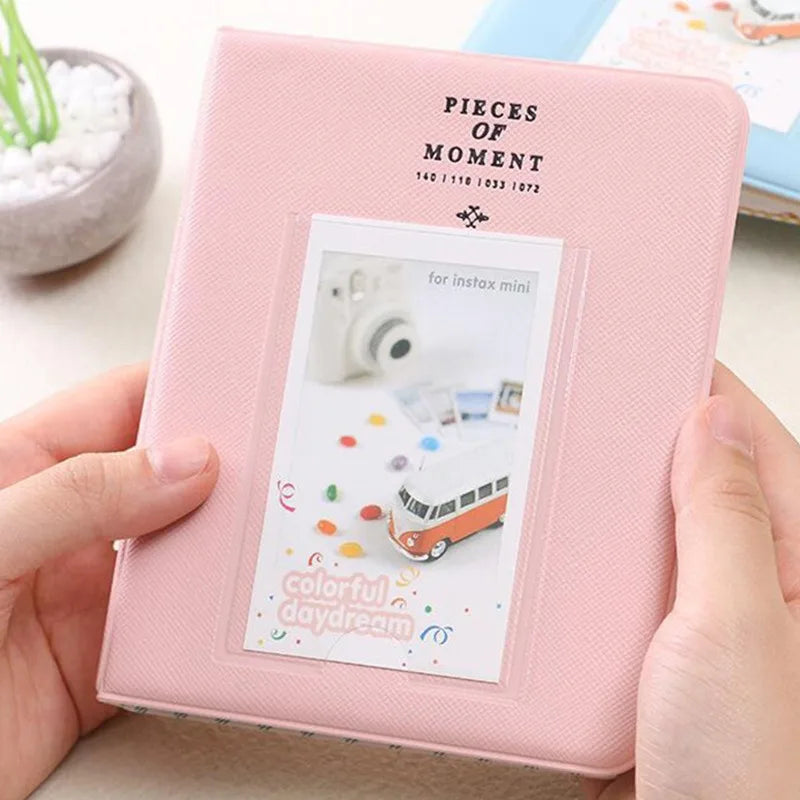 64-Pocket Polaroid Mini Photo Album | Instax Picture Case Mini Photo Album Babs Pink