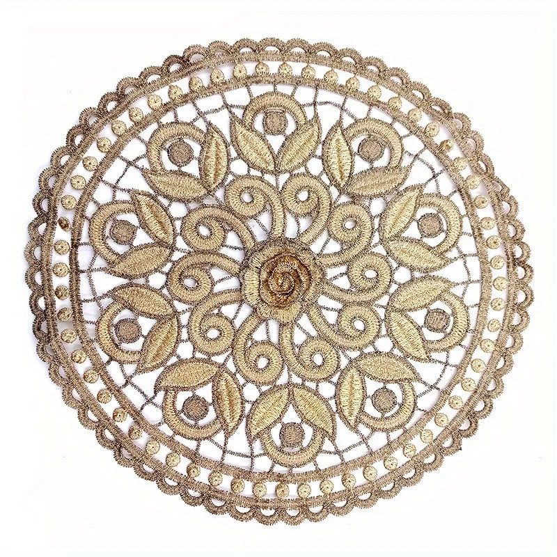 European Lace Embroidery Placemat – Floral Table Coaster Embroidery Placemat Babs style-9
