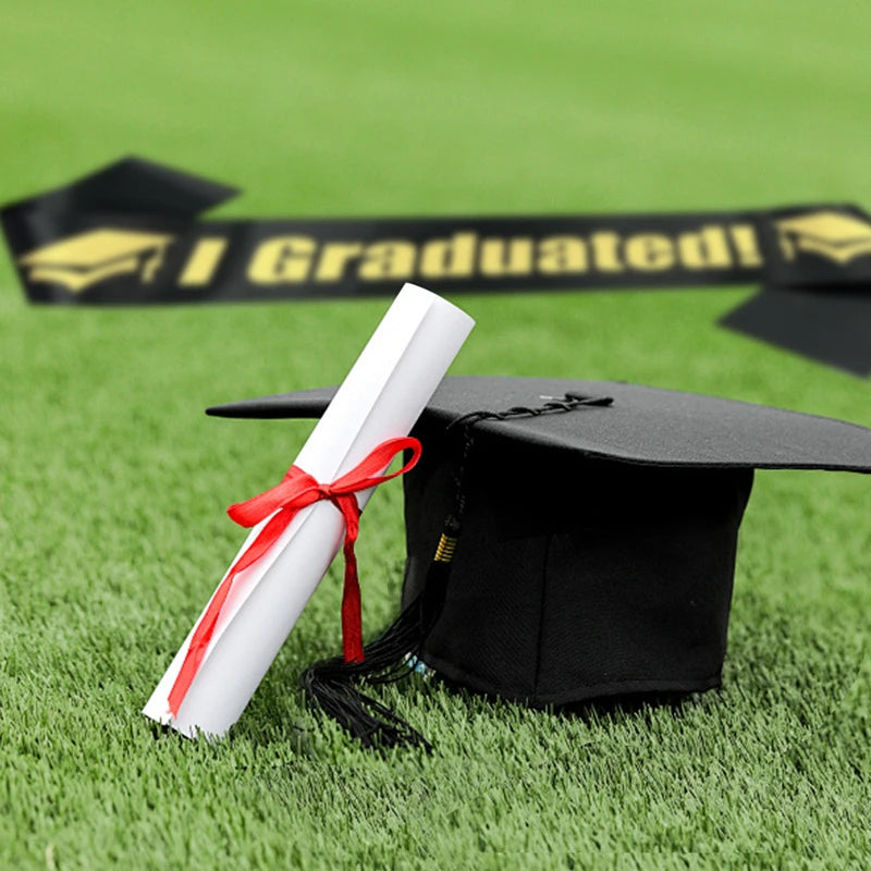 2025 Graduation Cap & Satin Sash Set with Tassel | Party Props Graduation Cap Set Babs