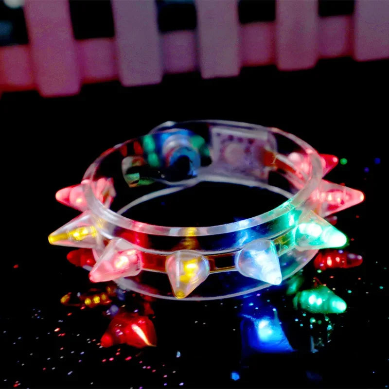 LED Light-Up Spiky Glow Bracelet – Party Wristband for All Ages LED Glow Bracelet Babs