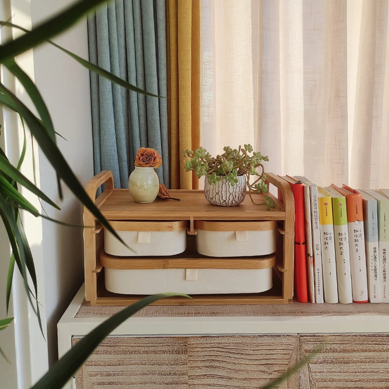 Bamboo Makeup Storage Drawers – Cosmetic Organizer Cosmetic Storage Drawers Babs