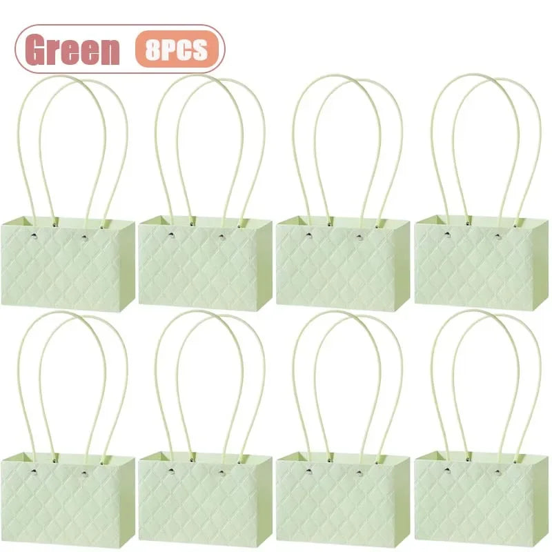 Reusable Waterproof Floral Gift Tote Bags – Wedding & Party Floral Gift Tote Bags Babs Green-8PCS 22x10x13cm