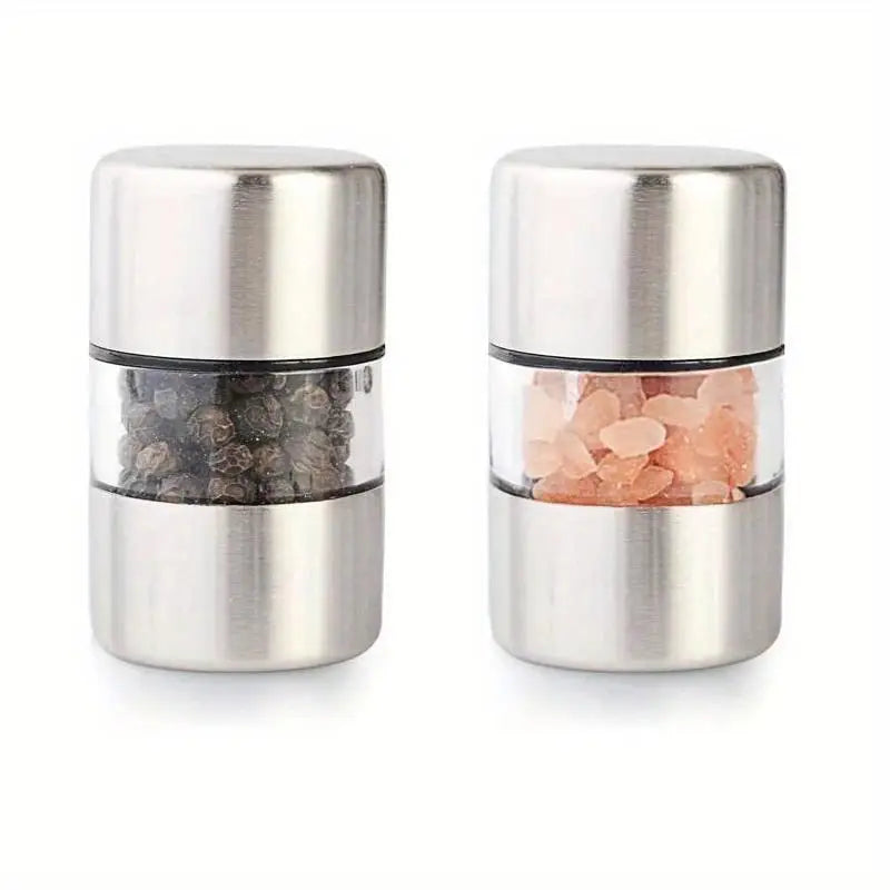 Mini Manual Salt & Pepper Grinder – Stainless Steel Spice Mill Spice Grinder Babs silvery
