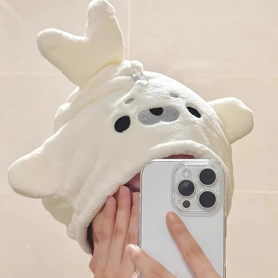 Cartoon Seal Microfiber Hair Towel Wrap & Cleaning Cloth Set Microfiber Hair Wrap Babs