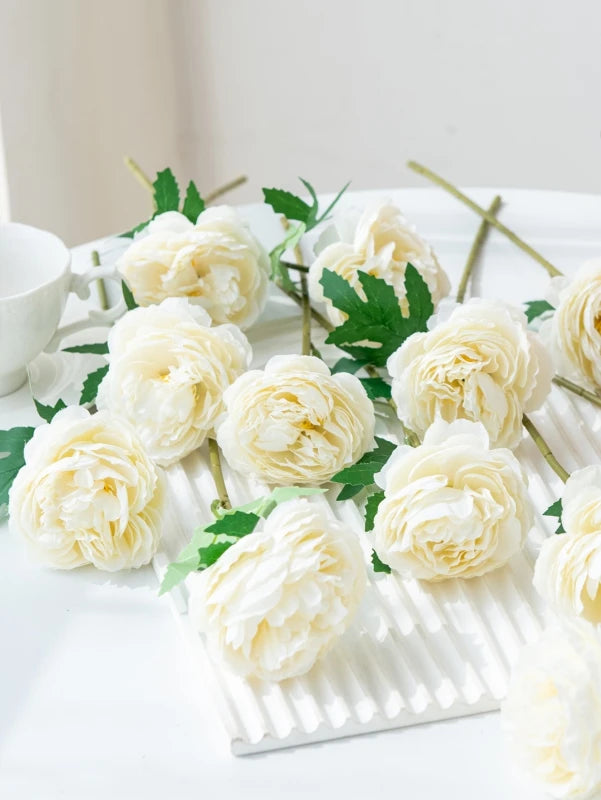 Silk Peony Artificial Flowers for Weddings & Home Décor Artificial Silk Flowers Babs Color 6 10 pcs
