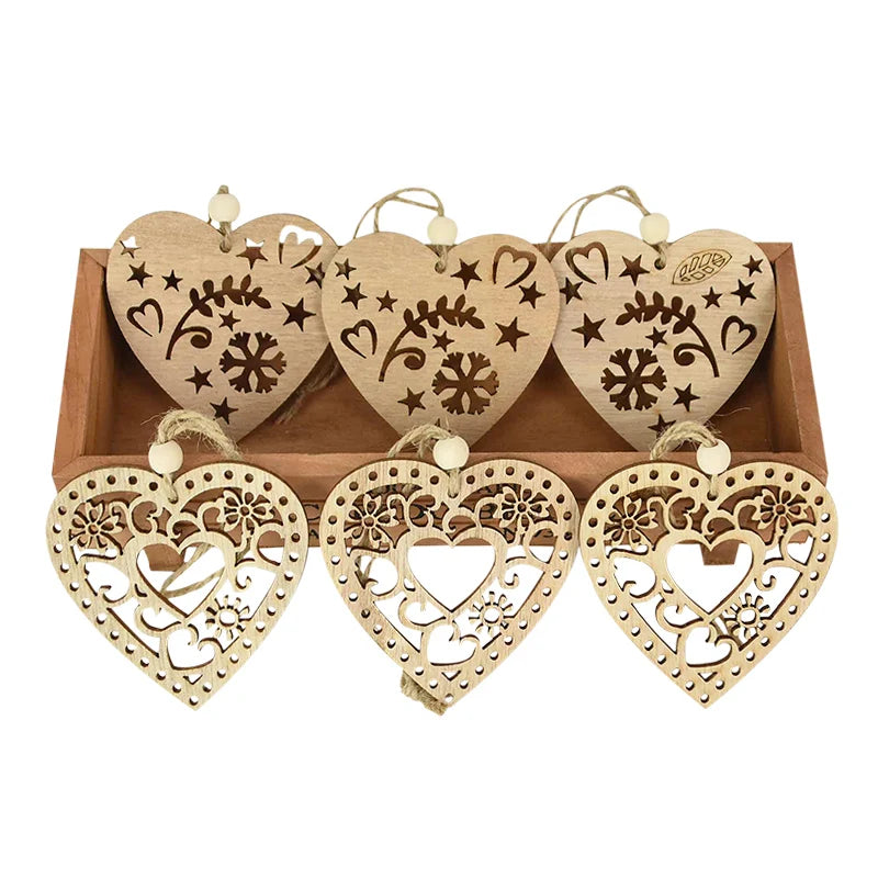 3pcs Vintage Christmas Wooden Ornaments – DIY Tree Pendants Christmas Tree Ornaments Babs