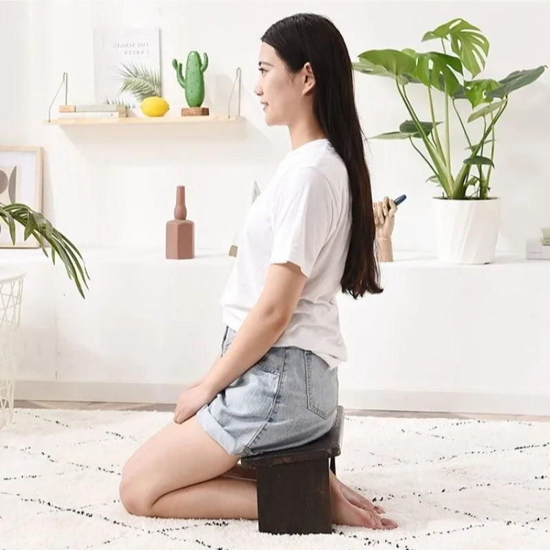 Wooden Meditation Kneeling Stool – Solid Wood Low Seat Wooden Meditation Stool Babs