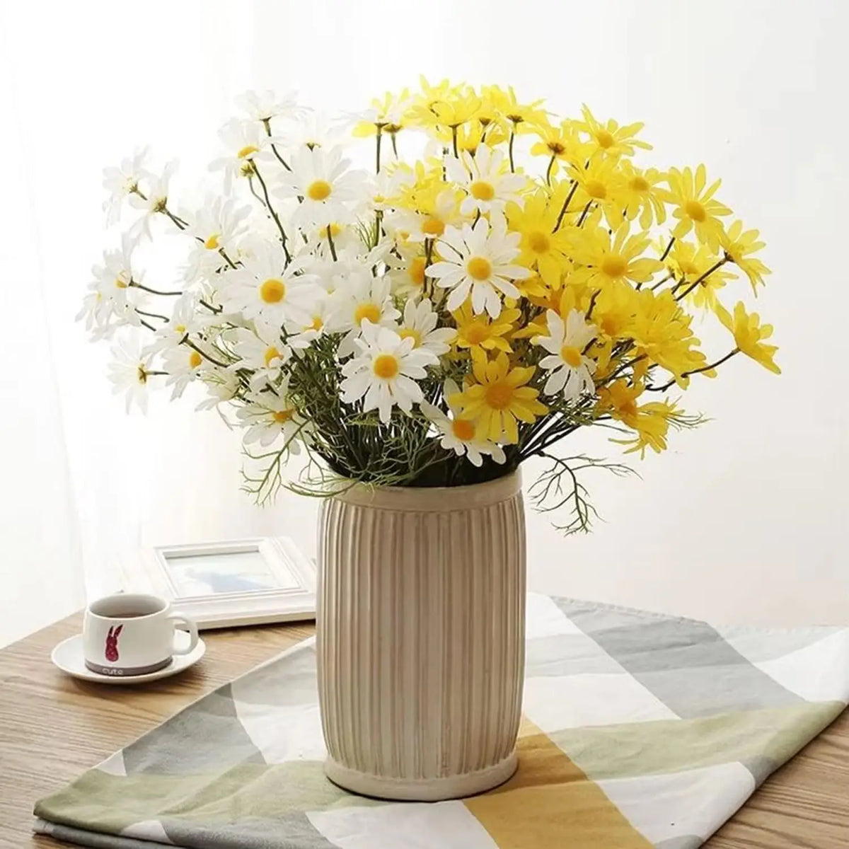 Silk Daisy Artificial Flower Bouquet – DIY Floral Home Decor Artificial Flower Bouquet Babs