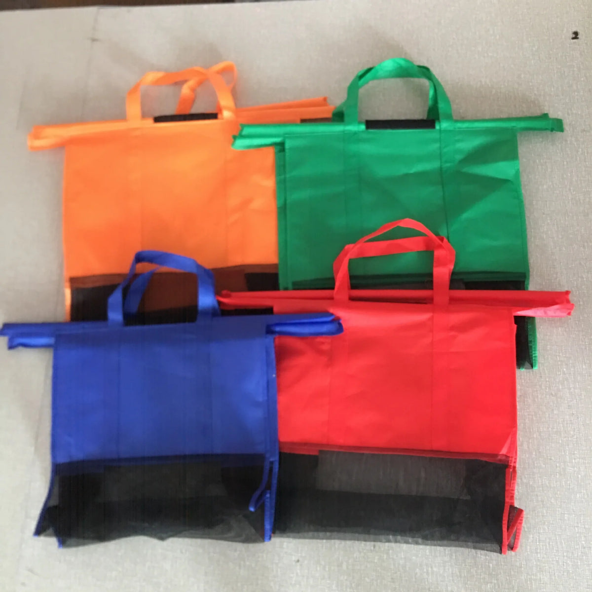 4-Pack Reusable Colorful Grocery Bags – Foldable Non-Woven Reusable Shopping Bags Babs MULTI