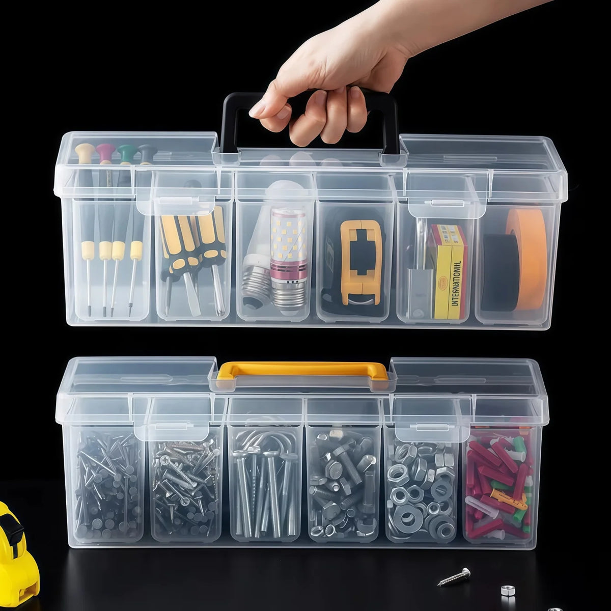 Portable Transparent Multi-Compartment Hardware Organizer Hardware Parts Organizer Babs