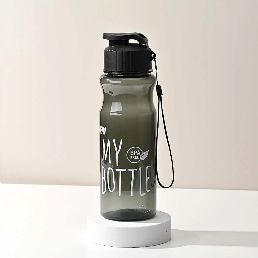650ml Transparent Sport Water Bottle with Lanyard – Leak-Proof Sport Water Bottle Babs Black