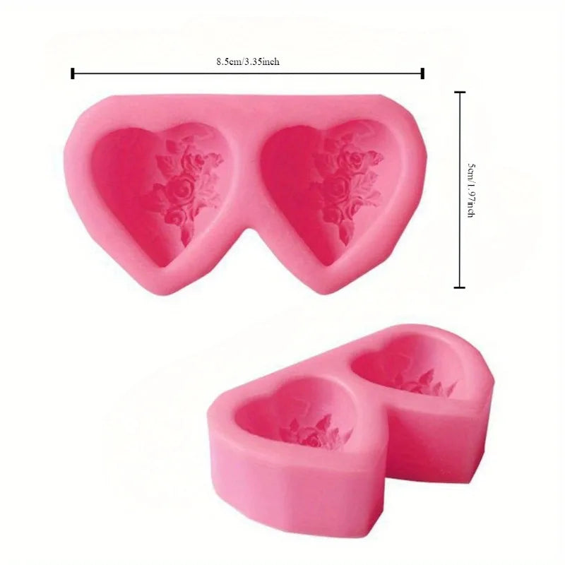 Heart Rose Silicone Mold – Fondant, Chocolate & Soap DIY Silicone Baking Mold Babs