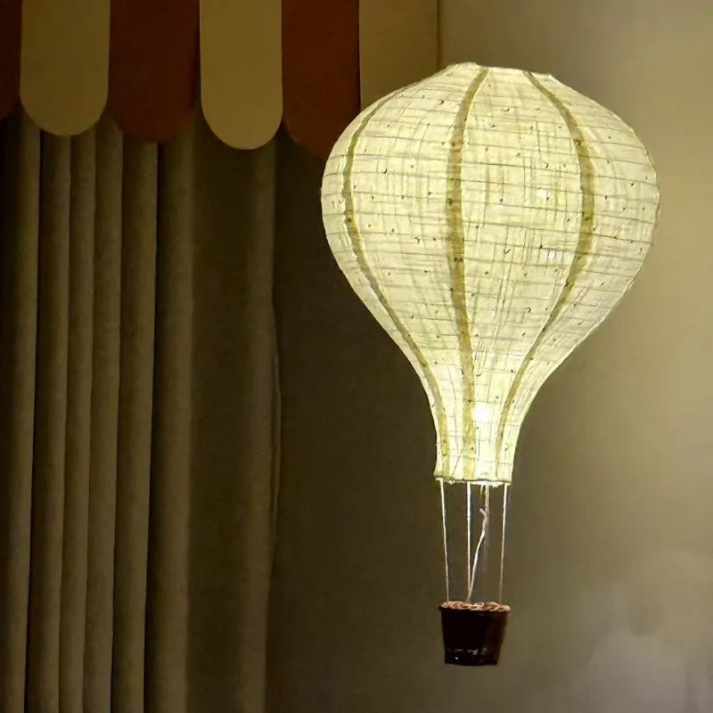 Handmade Hot Air Balloon Hanging Ornament with LED Light Hanging Ornament Babs Star Moon with LED