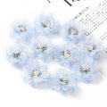 Mini Silk Rose Artificial Flower Heads 10/20Pcs – Wedding & DIY Artificial Flower Heads Babs Blue 10Pcs