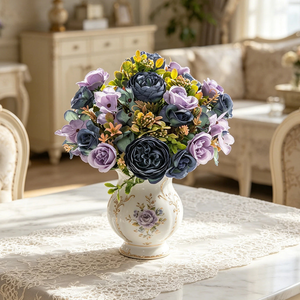 Artificial Silk Peony & Hydrangea Bouquet | Wedding Home Decor Artificial Flower Bouquet Babs