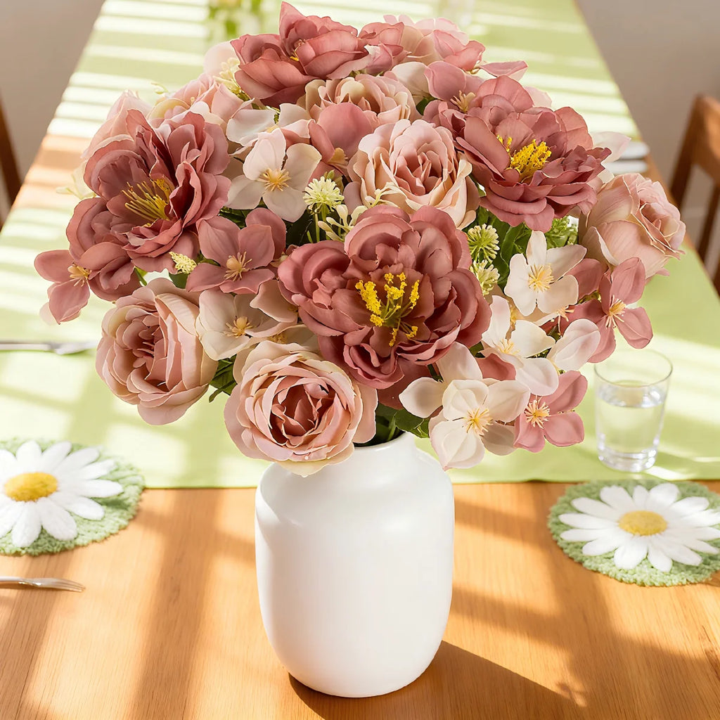 Artificial Silk Peony Hydrangea Bouquet – Wedding & Home Décor Artificial Flower Bouquet Babs