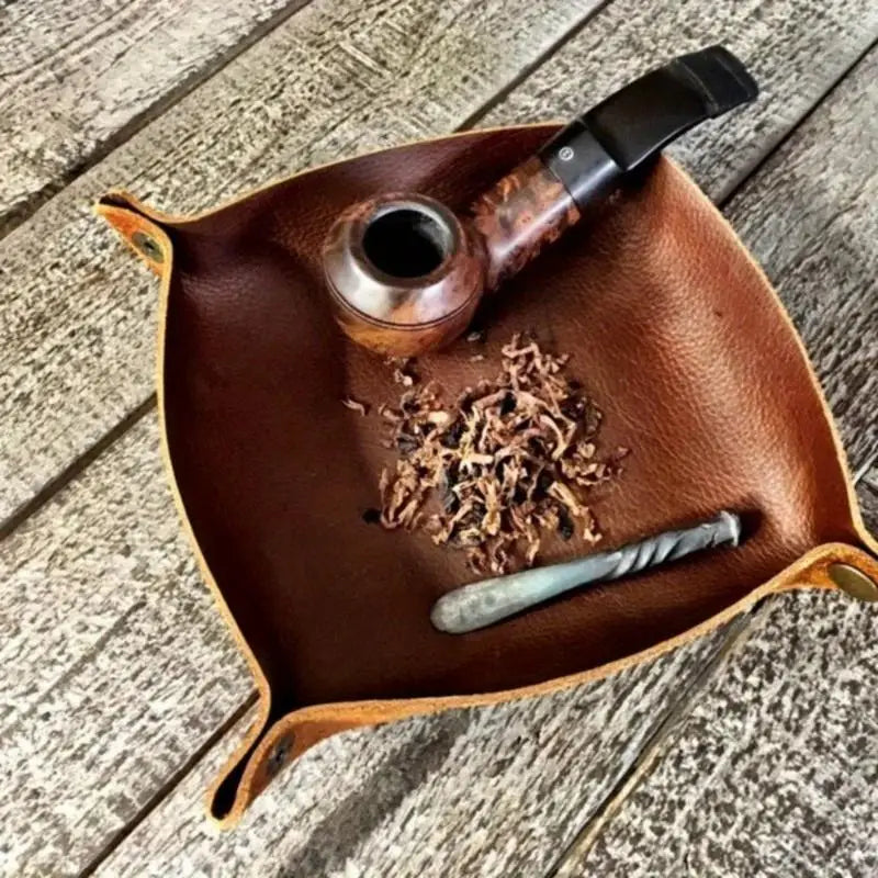 PU Leather Foldable Rolling Tray – Portable Valet Organizer Valet Tray Organizer Babs