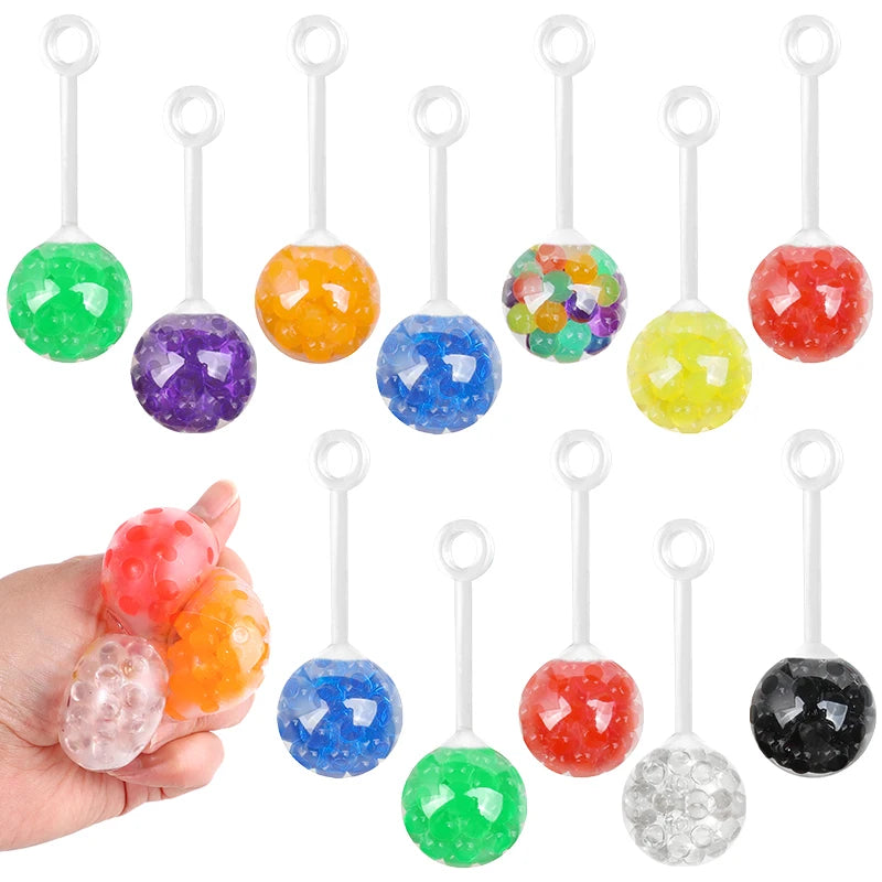 Soft Rubber Squeeze Yo-Yo Balls with Rope – Kids Party Toys Sensory Squeeze Toy Babs 5Pcs