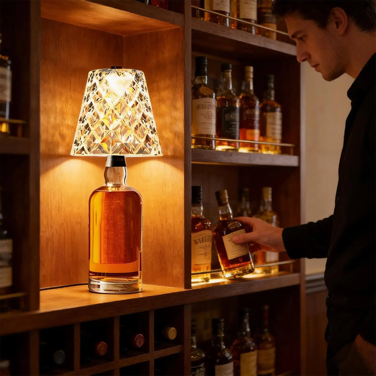 Wireless Wine Bottle Lamp – 3-Color Touch Dimming, USB-C Rechargeable Bottle Accent Lamp Babs