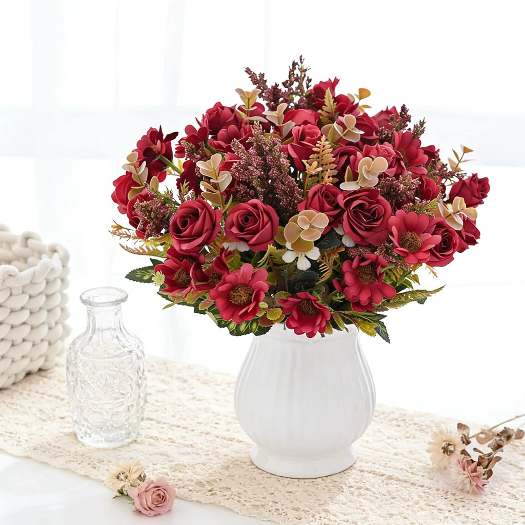 Artificial Silk Rose Stems – Wedding & Home Décor Bouquet Artificial Silk Flowers Babs