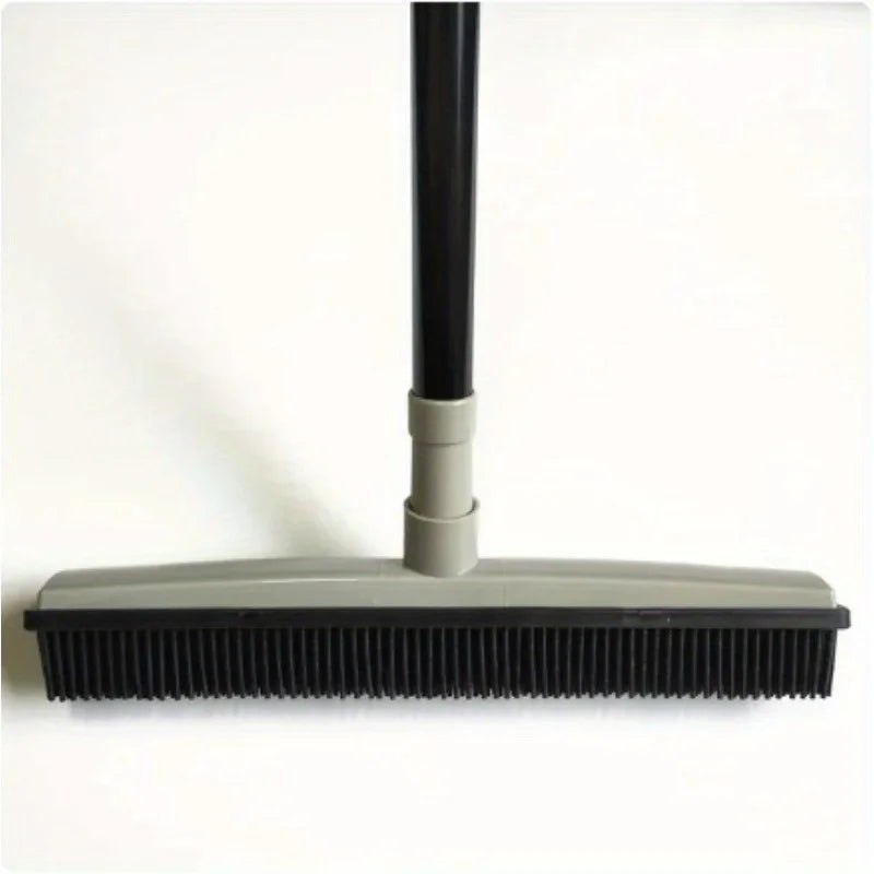 Pet Hair Rubber Broom & Squeegee – Multi-Surface Floor Brush Pet Hair Broom Babs Grey