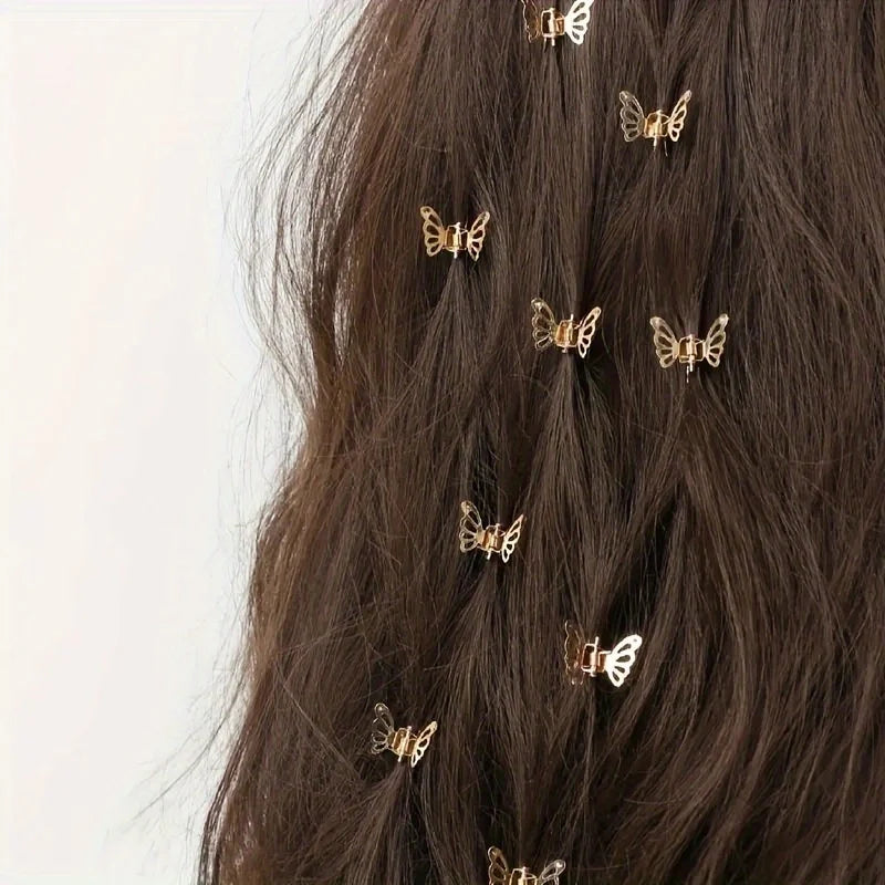 10pcs Butterfly Hair Clips for Braids – Vintage Alloy Bow Tie Set Hair Clips Set Babs